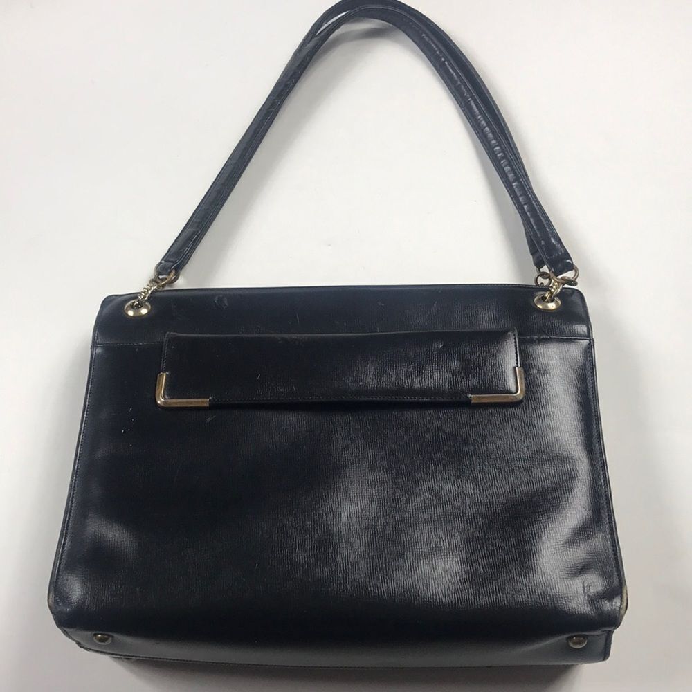 VTG, Super Rare Coblentz Original Satchel Black Saffiano Leather Shoulder Bag.